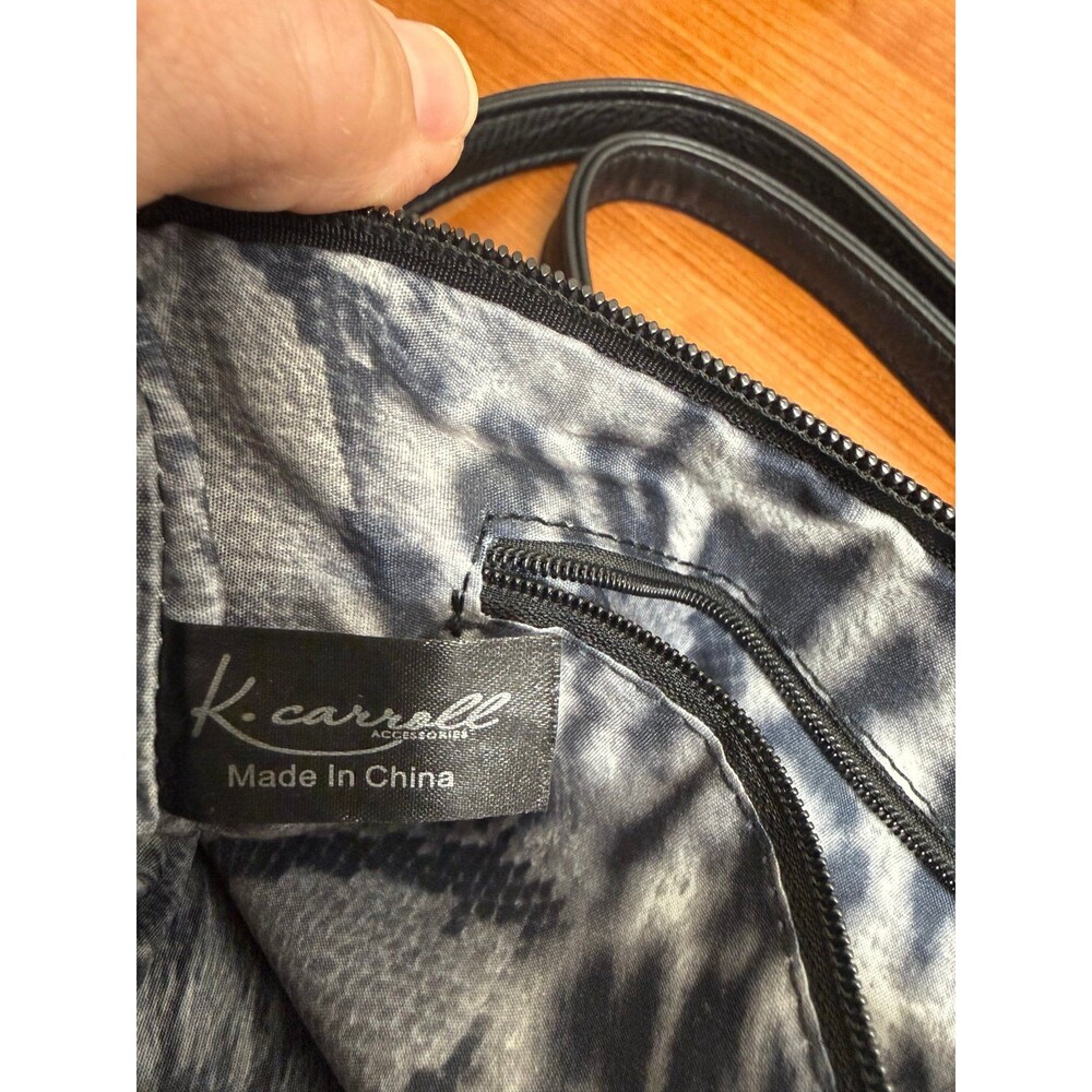 k.Carrol Woven Vegan Leather Crossbody Bag - Black - Picture 9 of 10